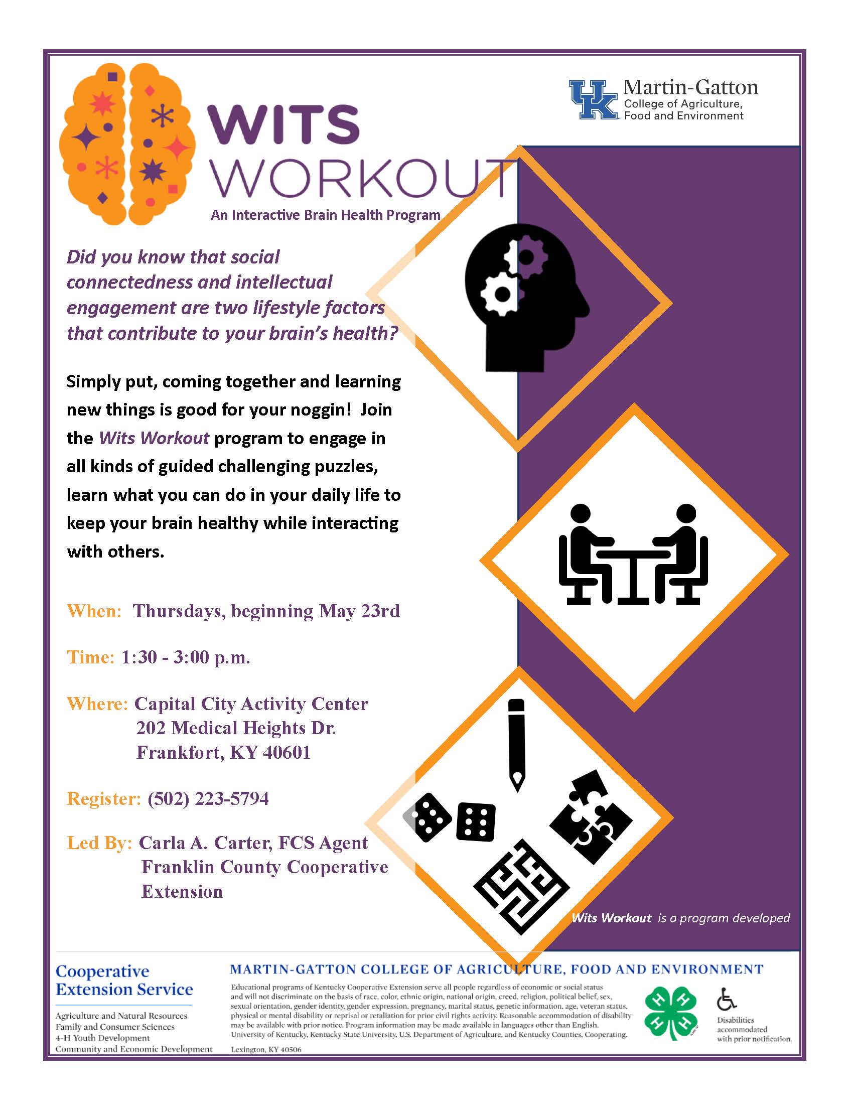Wits Workout flyer
